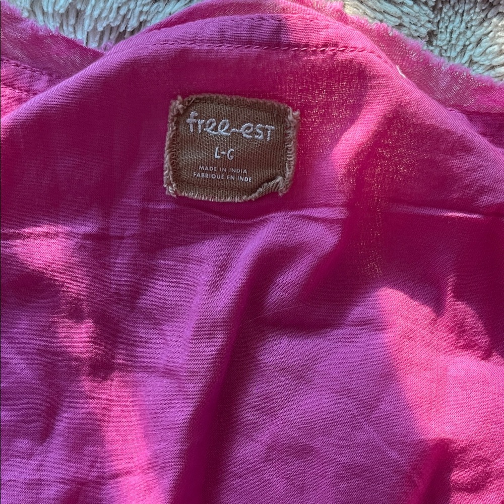 Free People Fuchsia Ruffled Mini Dress - Picture 5 of 8